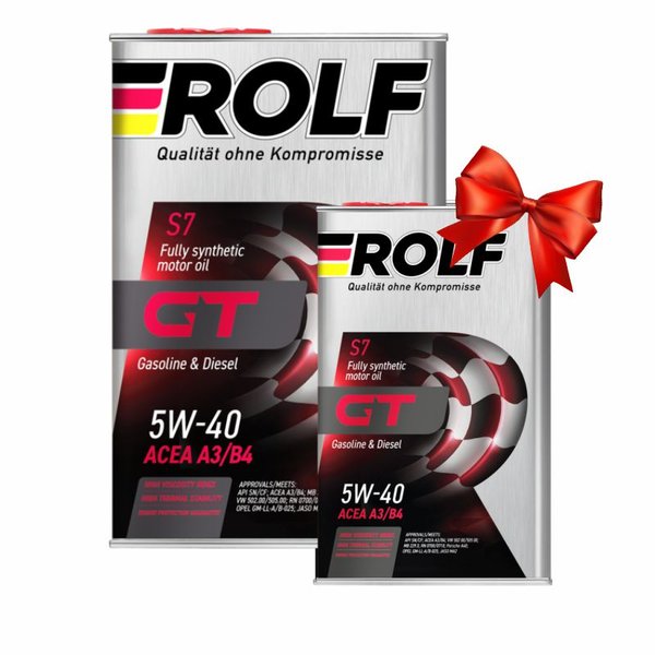 Масло моторное Rolf GT 5W40 SN/CF A3/B4 Акция 4+1