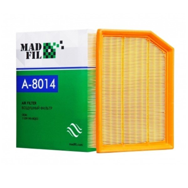 Фильтр воздушный Madfil A-8014 (1109190BQ03/S111F2105010600 Оригинал Changan) CS35 Plus New 1,4л