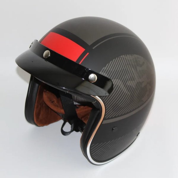 Мотошлем RACER BLD-181 (L) черный/красный (9) открытый