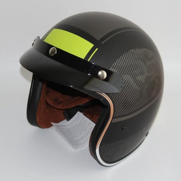 Мотошлем RACER BLD-181 (XL) черный/зеленый (9) открытый