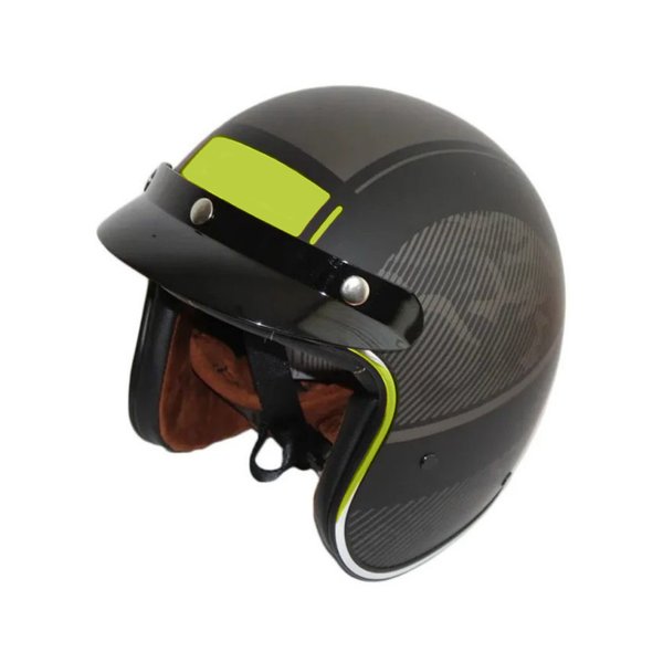 Мотошлем RACER BLD-181 (XL) черный/зеленый (9) открытый