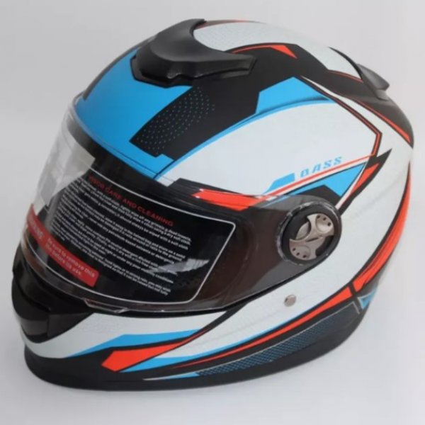 Мотошлем RACER BLD-M62 (XL) черный/синий/белый (9) интеграл