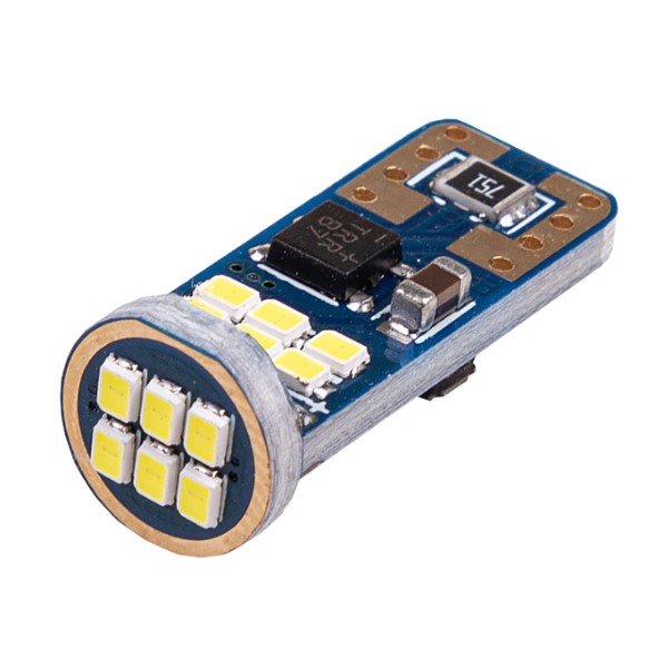 Лампа св/д T10 (W5W) SKYWAY 12/24V 18 SMD диодов 1-конт (CANBUS) белая (поштучно)