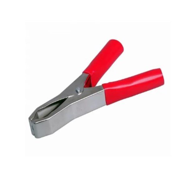 Зажим Крокодил 15А 75мм красный