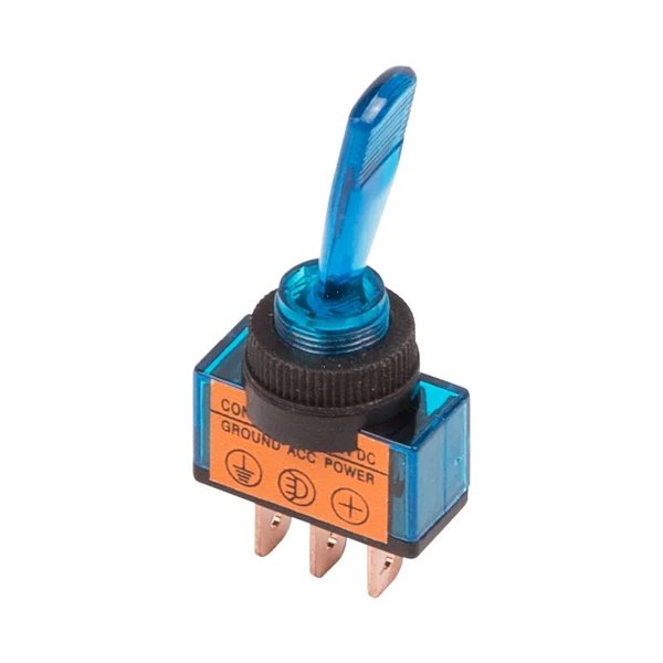 Тумблер 12V 20А (Зс) ON-OFF однополюсный с синей подсветкой (ASW-13D) REXANT, 36-4371