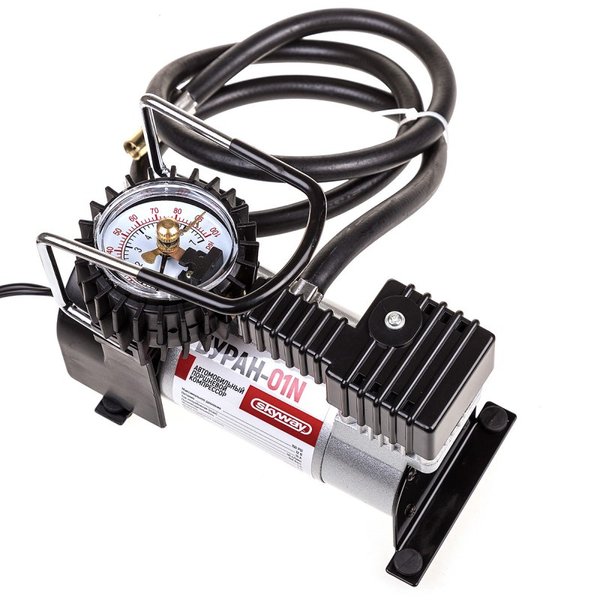 Компрессор метал в прикуриват. 40л/мин Малые габариты, сумка, фиксатор давл. 10Атм SKYWAY БУРАН-01N