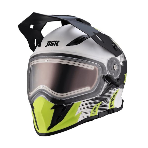 Шлем RSX Iceman (H-331) Winter бело-зеленый матовый M (Очки желтые)