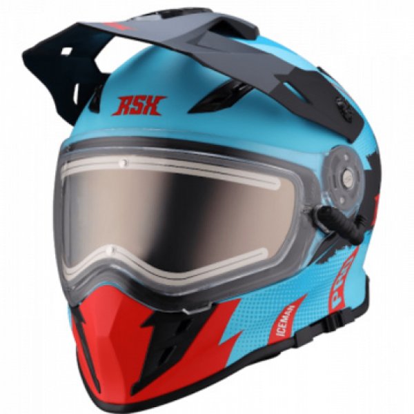 Шлем RSX Iceman (H-331) Winter красно-голубой матовый L (Очки желтые)