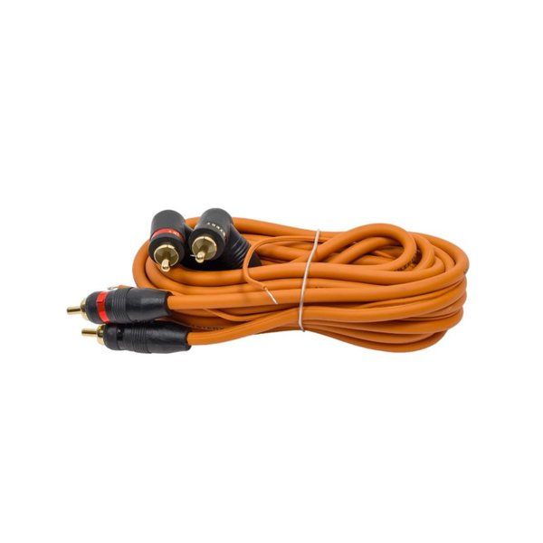 Набор проводов для усилителя Mystery MRCA 2.2С, 2-канал, RCA 2,0м, угловые разьёмы с одной стороны
