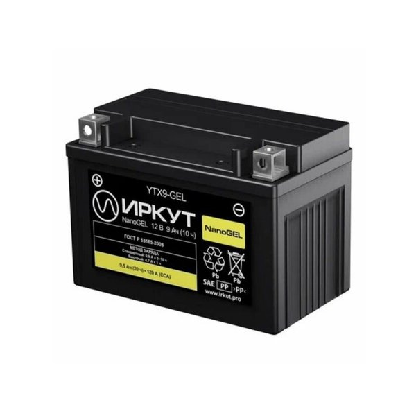 Аккумулятор мото ИРКУТ YTX9-GEL 9 А/ч R