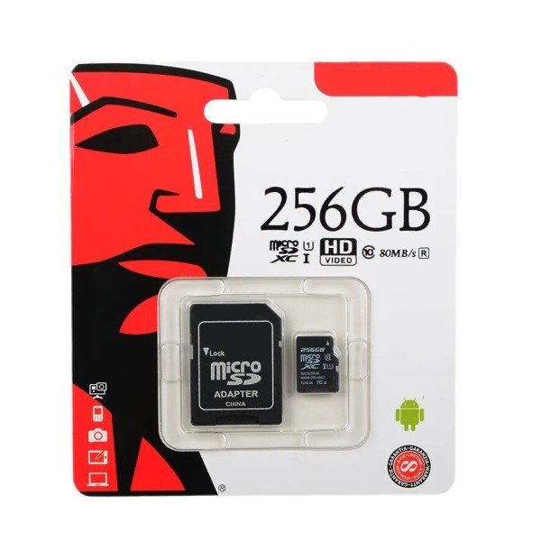 Карта памяти MicroSD 256Gb Kingston class 10 с адаптера