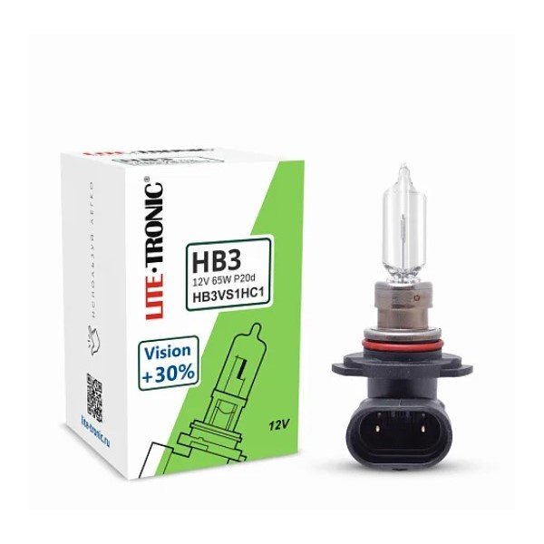 Галогенная лампа головного света НВЗ Lite-Tronic Vision+30% 12V 65W P20d