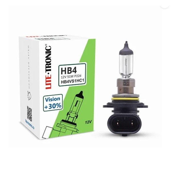 Галогенная лампа головного света НВ4 Lite-Tronic Vision+30% 12V51WP22d