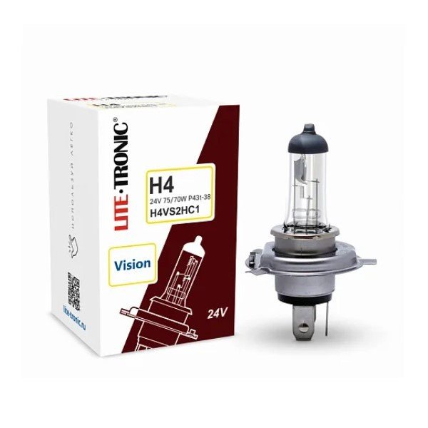 Галогенная лампа головного света Н4 Lite-Tronic Vision 24V 75/70W P43t-38