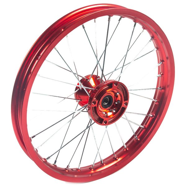 Диск мотоцикла передний 17 (1,60-R17 d=15mm) CNC ступица, алюминий/красный X-TECH