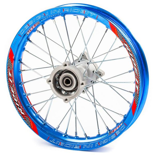 Диск мотоцикла задний 14 (1,85-R14 d=15mm) CNC ступица, алюминий/синий X-TECH