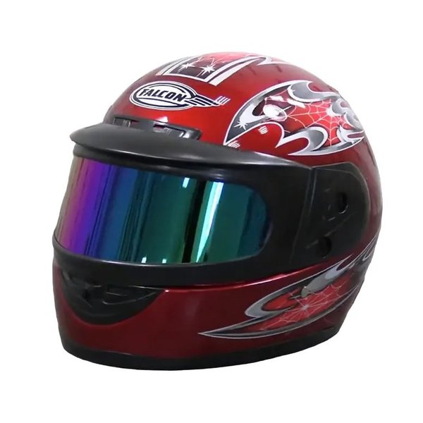 Шлем интеграл FALCON XZF01, размер S (59-60) (тонированный визор) decal red black 1 black grey blue