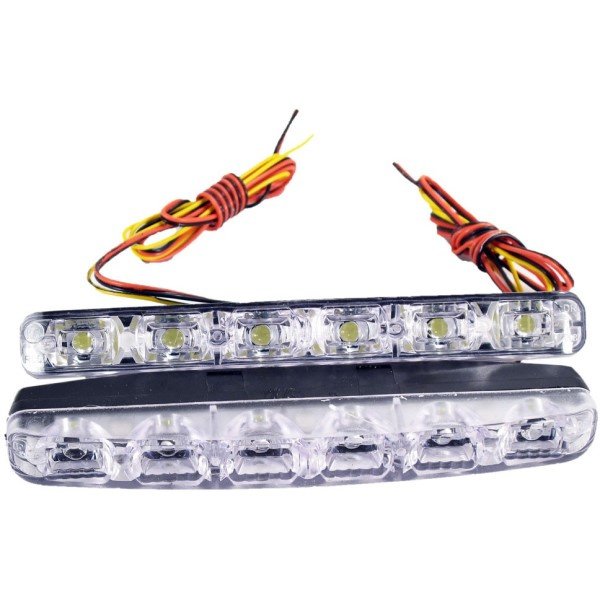 Дневные ходовые огни DRL-HP-6 (пласт.корп. 6 диод.с повор), 2шт