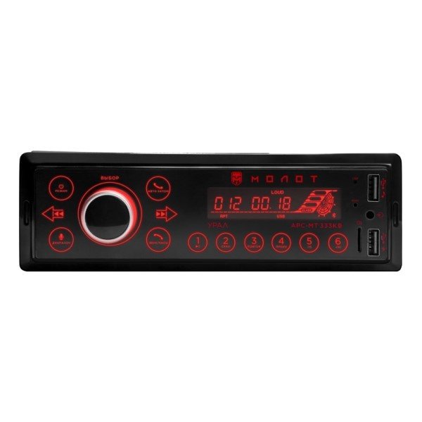 Автомагнитола УРАЛ АРС МТ 333К Молот CD -ресивер (4*25Вт, Bluetooth, AUX, USB)