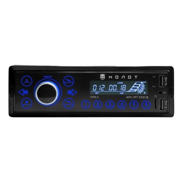 Автомагнитола УРАЛ АРС МТ 333С Молот CD -ресивер (4*25Вт, Bluetooth, AUX, USB)