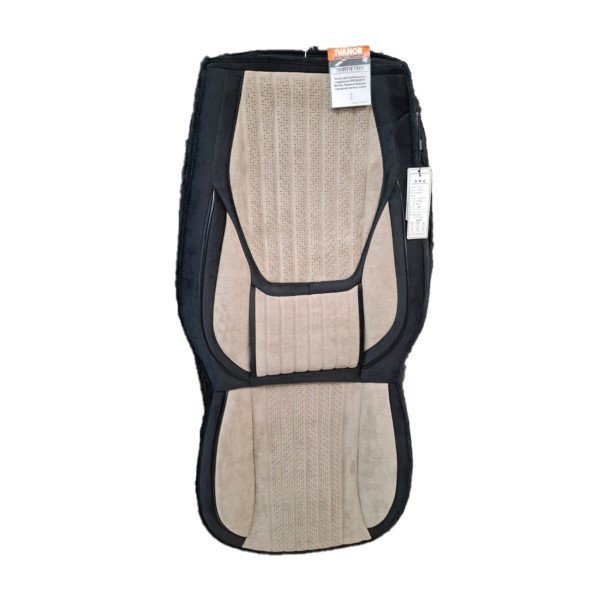 Чехлы автомобильные с поддежкой ПРЕЗИДЕНТ Велюр (Черные-Бежевая середина) на весь салон