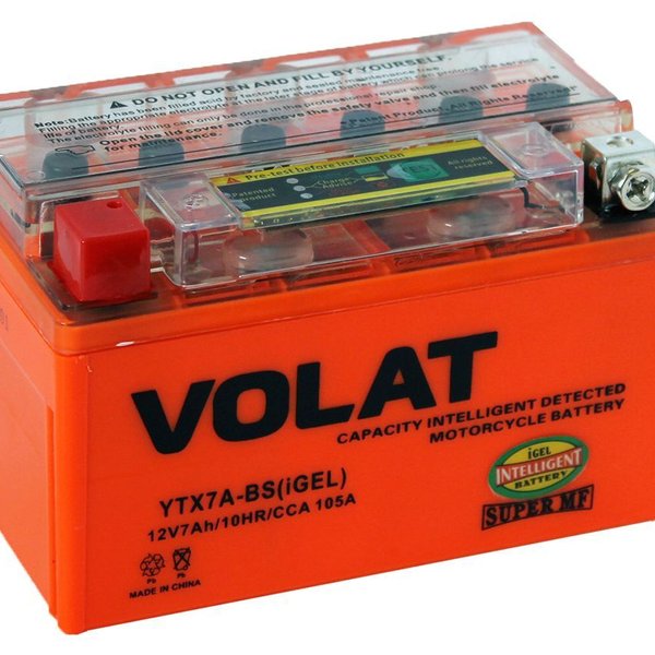 Аккумулятор мото Volat Bike YTX7L-BS (iGEL) 7 А/ч L