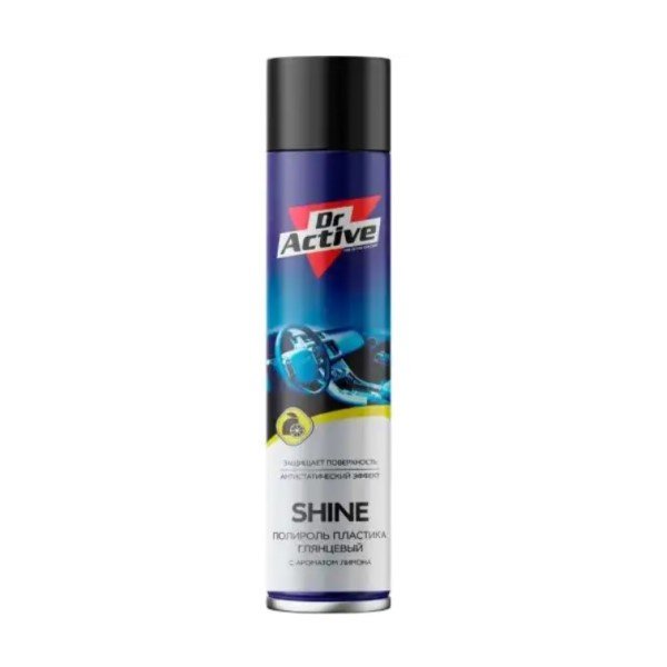 Очиститель-полироль для салона автомобиля Sintec Dr.Active SHINE (аэроз. 400мл Лимонный пирог/12/1)