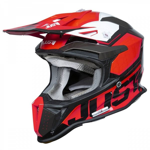 Шлем кроссовый JUST1 J18 HEXA Красный/белый/черный, 2XL