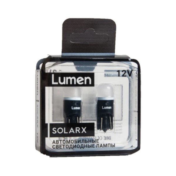 Лампа св/д T10 Lumen SOLARX W5W 12V-LED (W2,1x9,5d) B4300K 2шт.