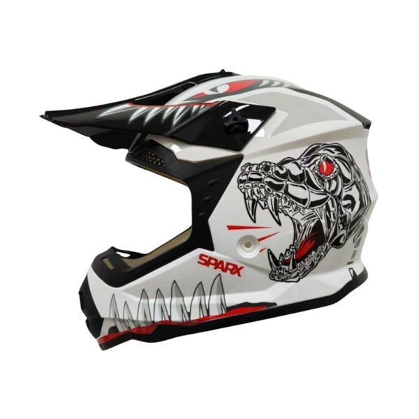 Шлем эндуро SPARX Jet Monster (WS-905) белый люминесцентный YM
