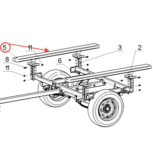 Ложемент 400 (поперечный) на прицеп 81771С,012 (без кронштейна)