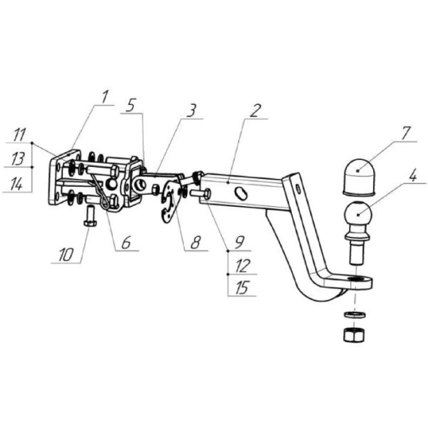 Фаркоп Tank 300 2023 / Tank 400 2023 / Haval H5 2024 / Haval H9 2024 Oris тип E