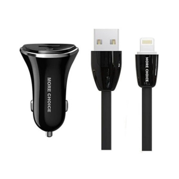 АЗУ 2USB 2.4A для Lightning 8-pin More choice AC22i (Black)
