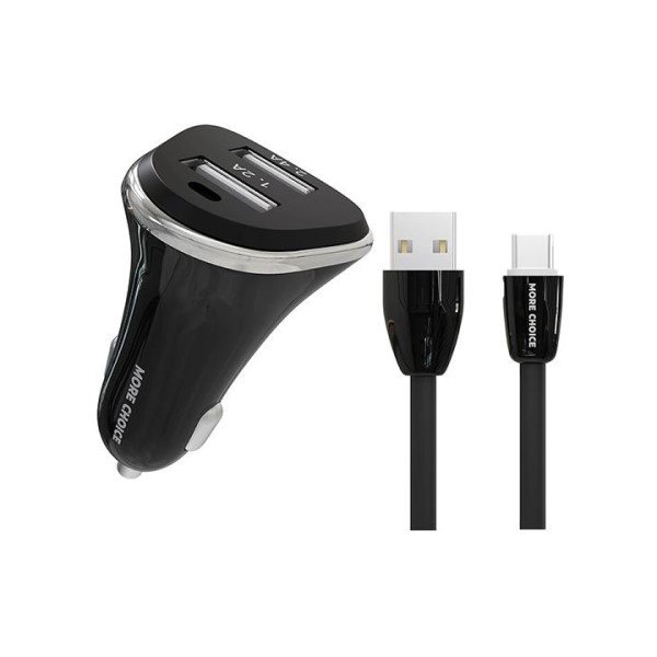 АЗУ 2USB 2.4A для Type-C More choice AC22a (Black)