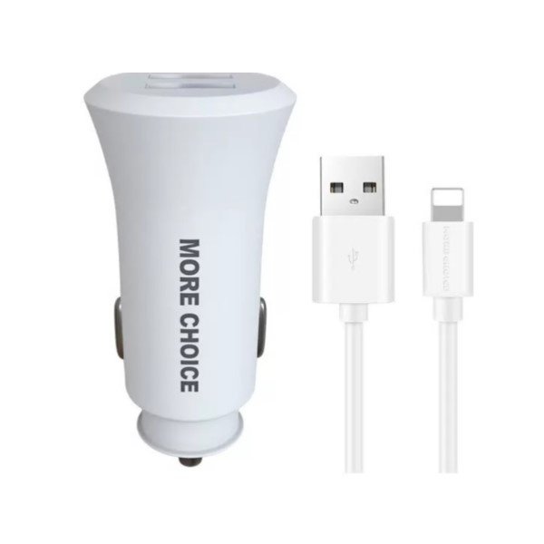 АЗУ 2USB 2.4A для Lightning 8-pin More choice AC23i (White)