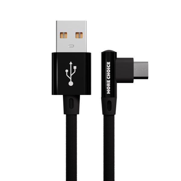 Дата-кабель USB 2.1А для micro USB More choice K27m нейлон 1м (Black)