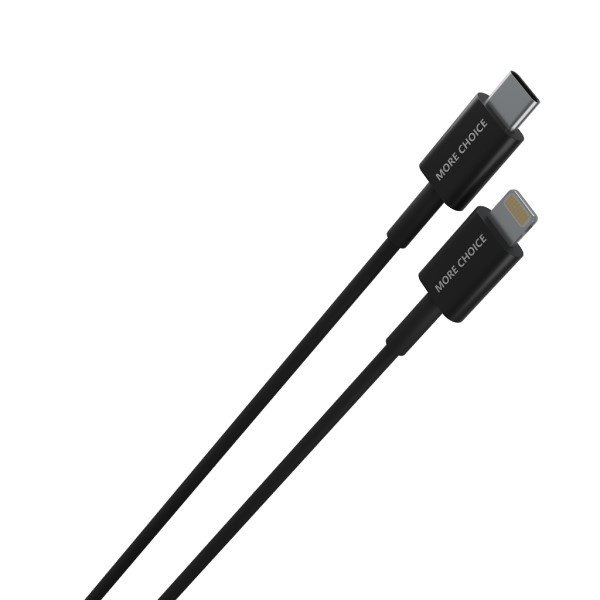 Дата-кабель USB 2.4A PD30W для Lightning 8-pin Type-C More choice K71Si TPE 2м (Black)