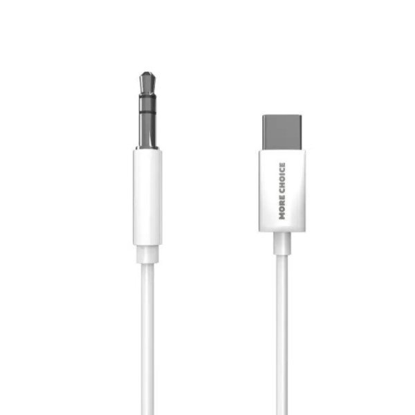 Аудиокабель AUX 3.5mm Туре-С 1м More choice UK22a (White)