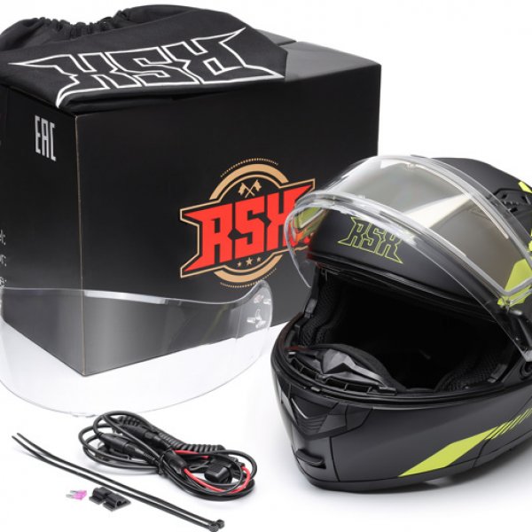 Шлем RSX Spark (HS-159) Winter черно-желтый матовый S (Очки желтые)