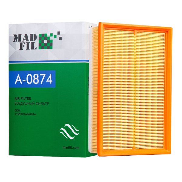 Фильтр воздушный Madfil A-0874 (1109101XGW01A Оригинал Great Wall Haval) Dargo/F7 24г-