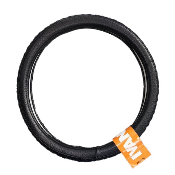 *Оплетка М кожа черная перфорация Ромб синяя нить Солист 