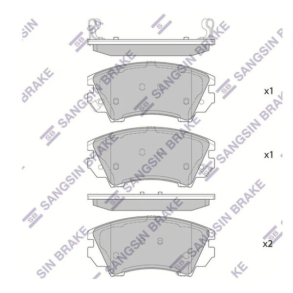 Колодки тормозные передние Chevrolet Sangsin SP-2175 Opel Astra J 1.3L 1.4L 1.6L 1.7L 2.0L 09/12-