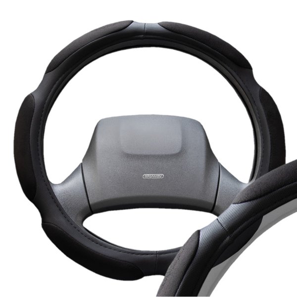 Оплетка L SKYWAY Mix Sponge air 6 подуш Черная иск. замша с перфорацией