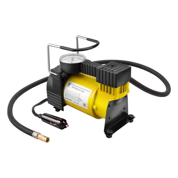 Компрессор металлический 35 л/мин в прикуриватель ТОРНАДО АС-580 ТВОЙ БРЕНД 7АТМ