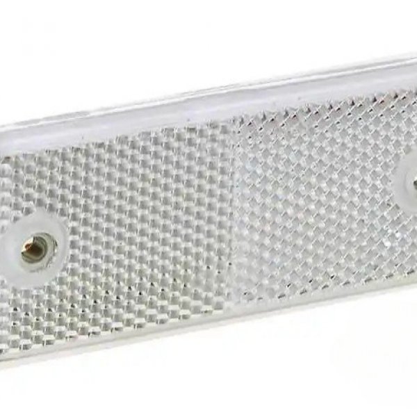 Световозвращатель прямоугольный 90x40 мм с отверстиями белый