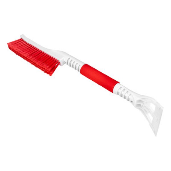 Щетка для снега 58см cо скребком SKYWAY мягкая щетина ручка soft touch