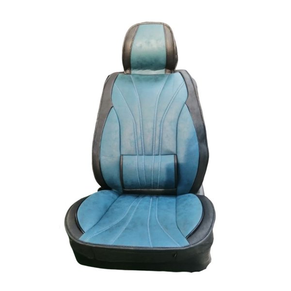 Чехлы комплект с поддержкой Мокрая кожа черный-зеленая вставка Солист