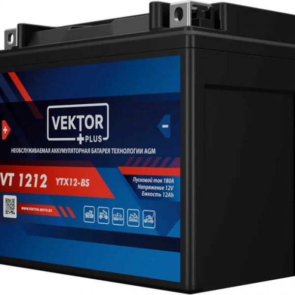 Аккумулятор мото VEKTOR PLUS VT 1212 12 А/ч R