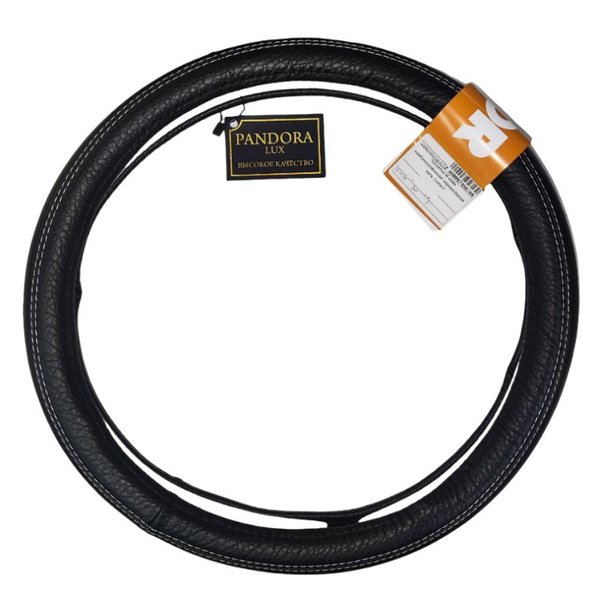 Оплетка М кожа комбинированная черная-белая Солист 