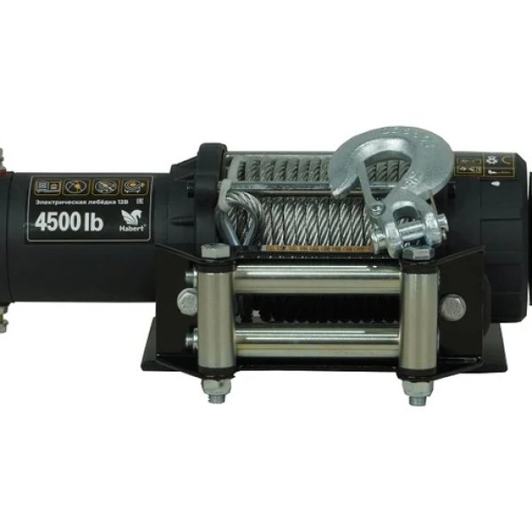 Лебедка электрическая 4500LB стальной трос Habert